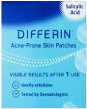 Differin anti-acne patches. Small circular salicylic acid patches used to spot treat acne