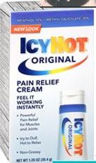 Icy Hot, name brand for Menthol 10%, methyl salicylate 30% used as Topical analgesic for pain due to arthrites, backache, muscle strain, sprains, cramps, 