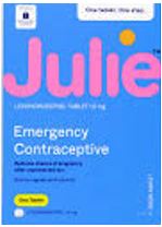 Julie which contains 1 emergency contraception or "morning after pill"