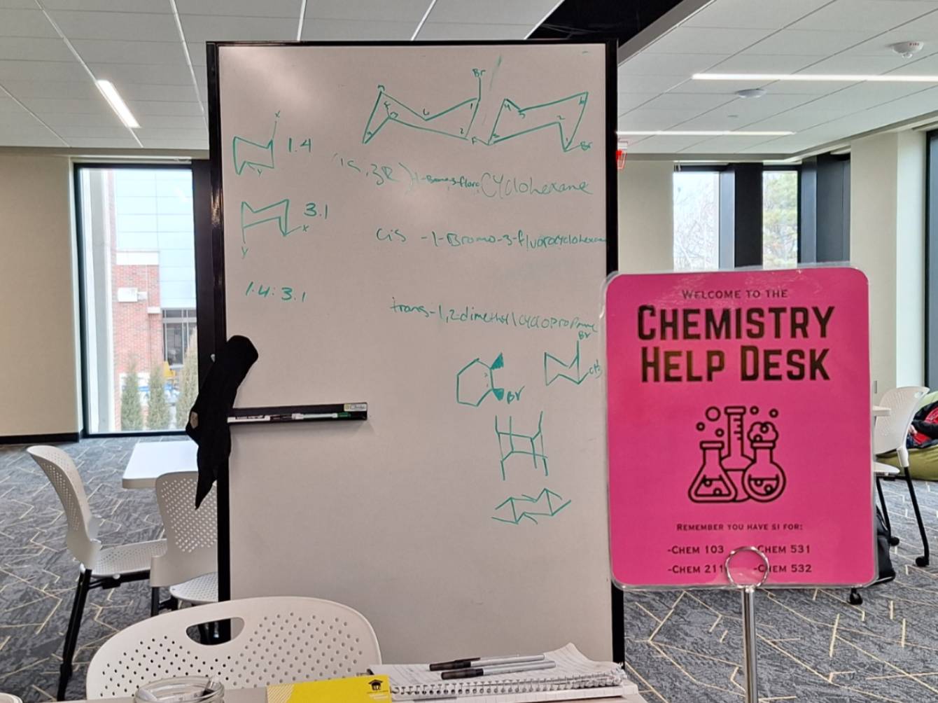 Chemistry Help Desk sign