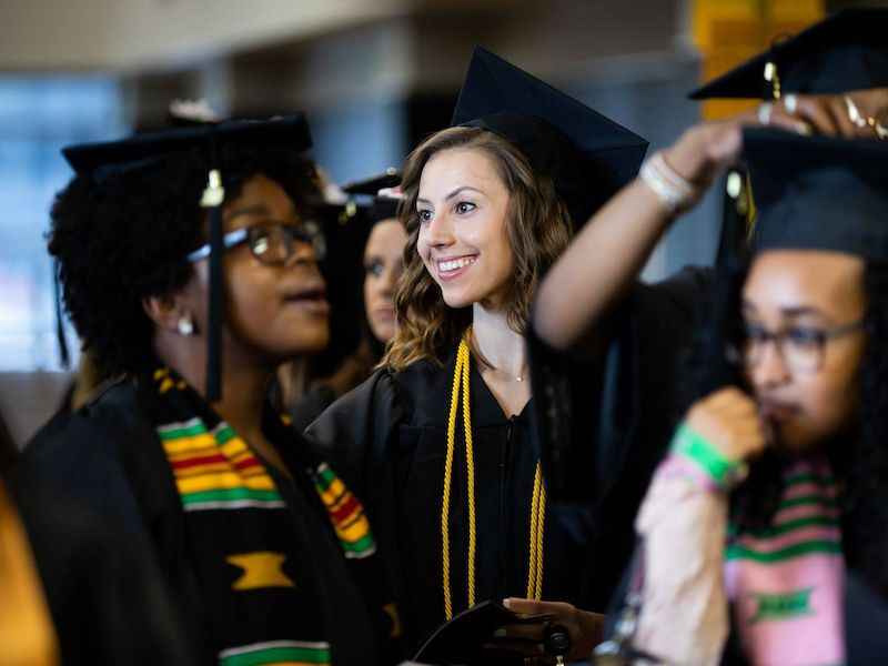 Students at graduation