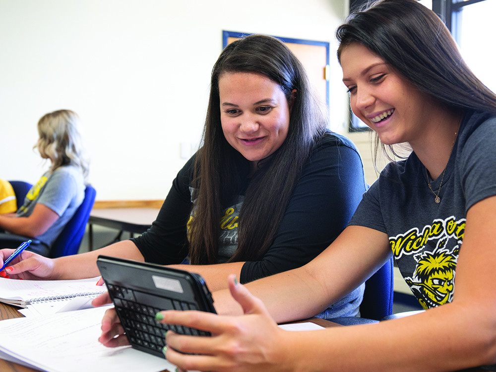 students working together at table