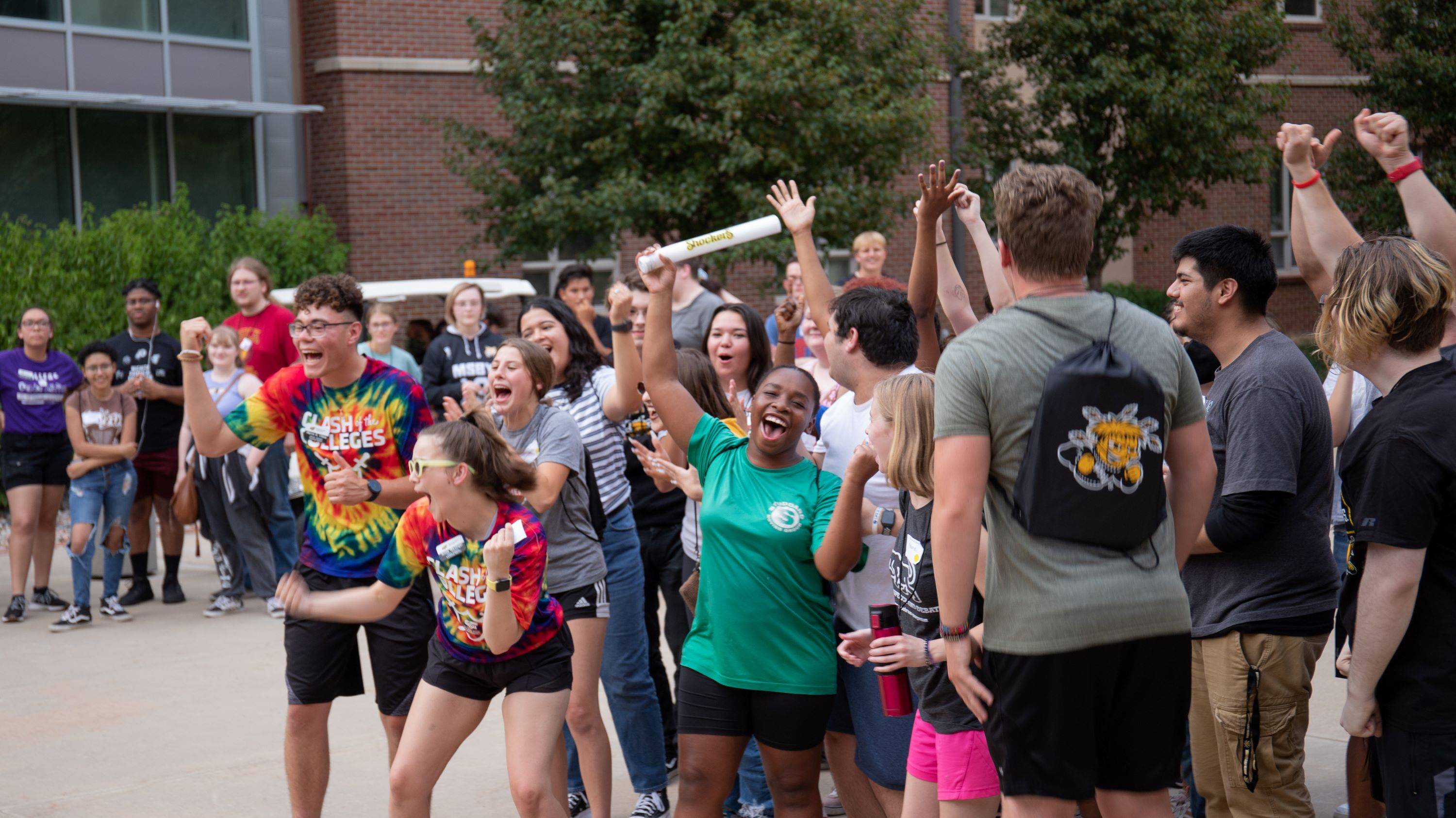 Students playing game at Orientation