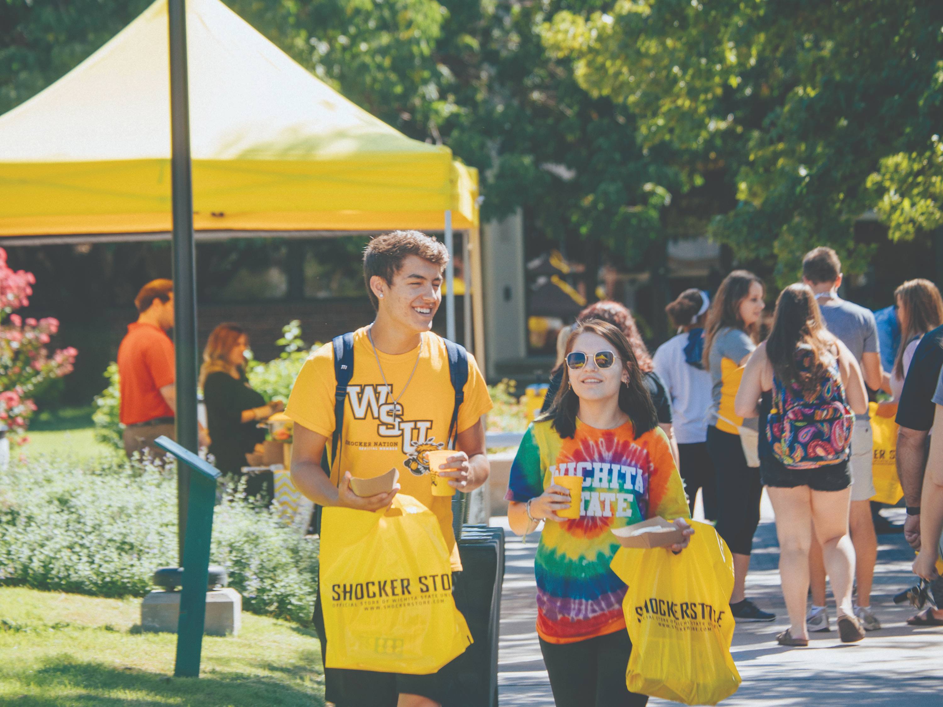 Two students at the Welcomefest information fair