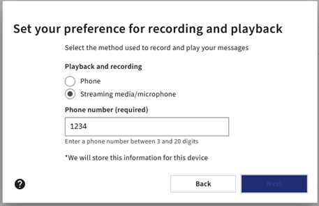 Recording and Playback interface