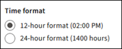 12 or 24 format