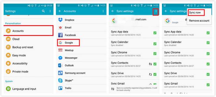 Remove google account