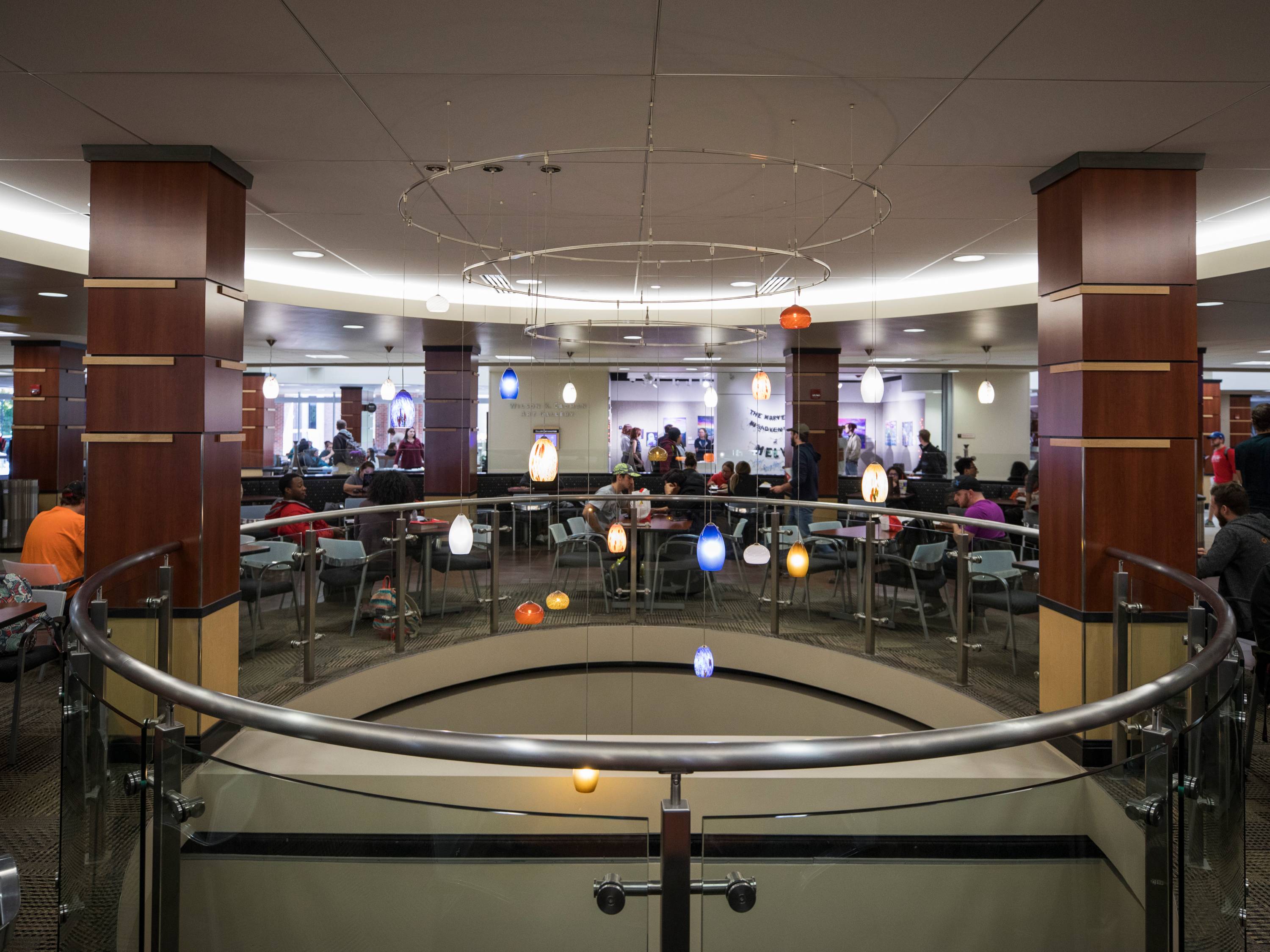 Dining area inside the Rhatigan Student Center 