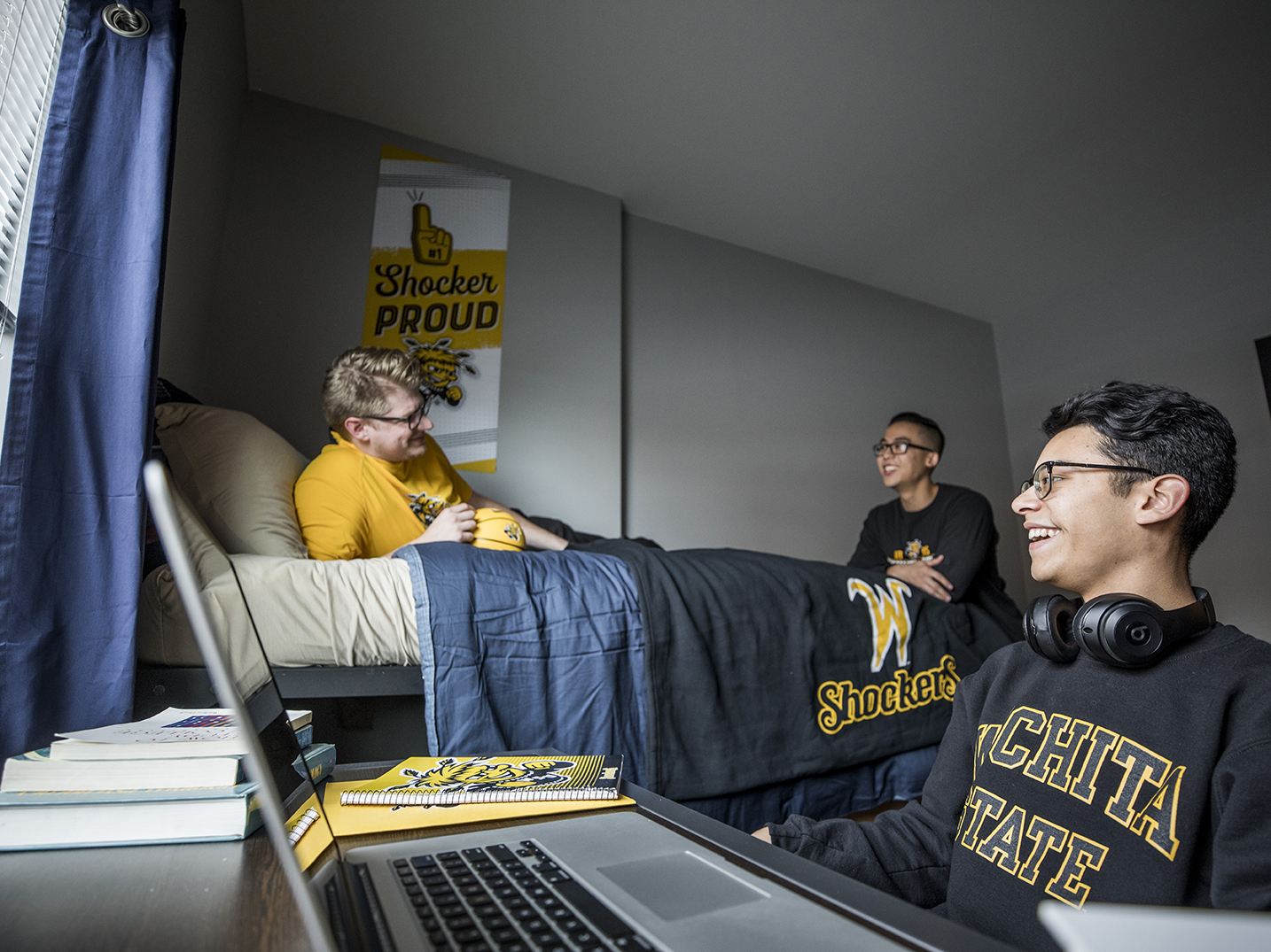 Students in dorm room