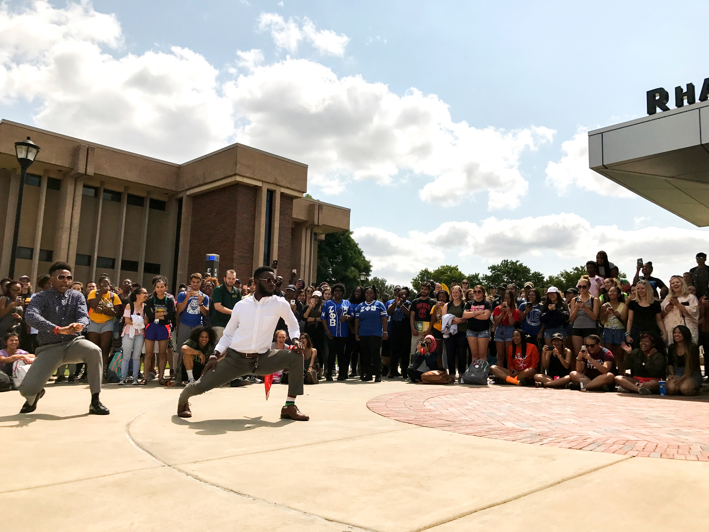 Students perform in a step show.