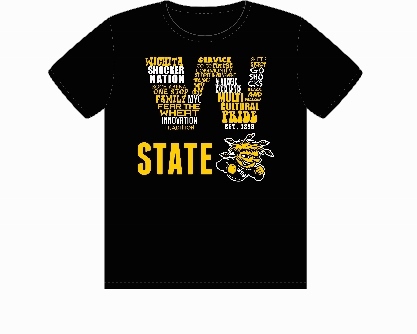 Photo of Emily Rausch's "Things WSU Takes Pride in" design. 