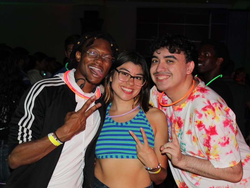 Students at Glow Dance Party