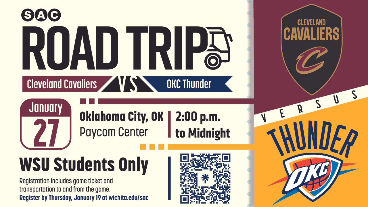Decorative banner graphic for OKC Thunder road trip event