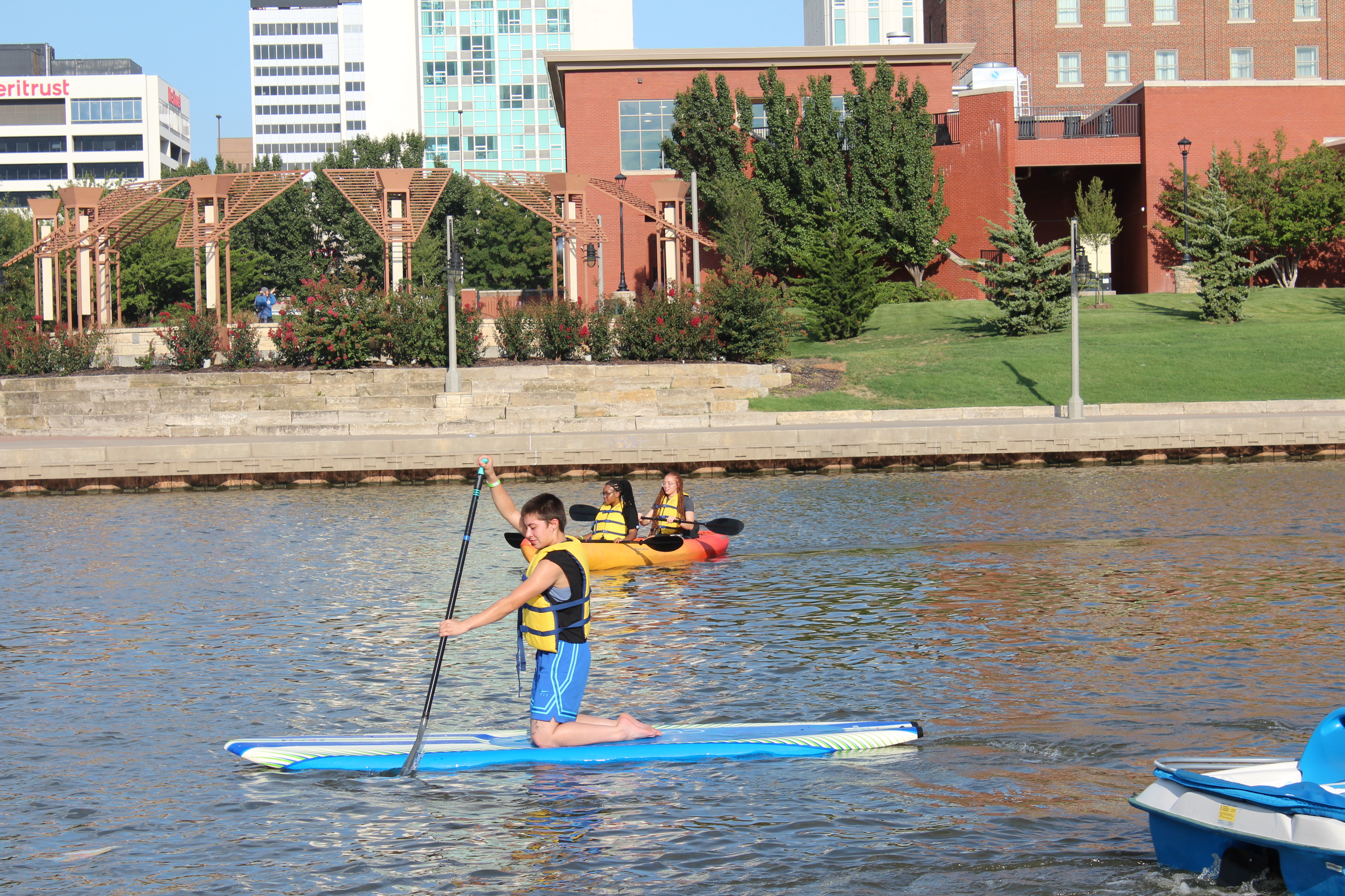Student on a paddle board