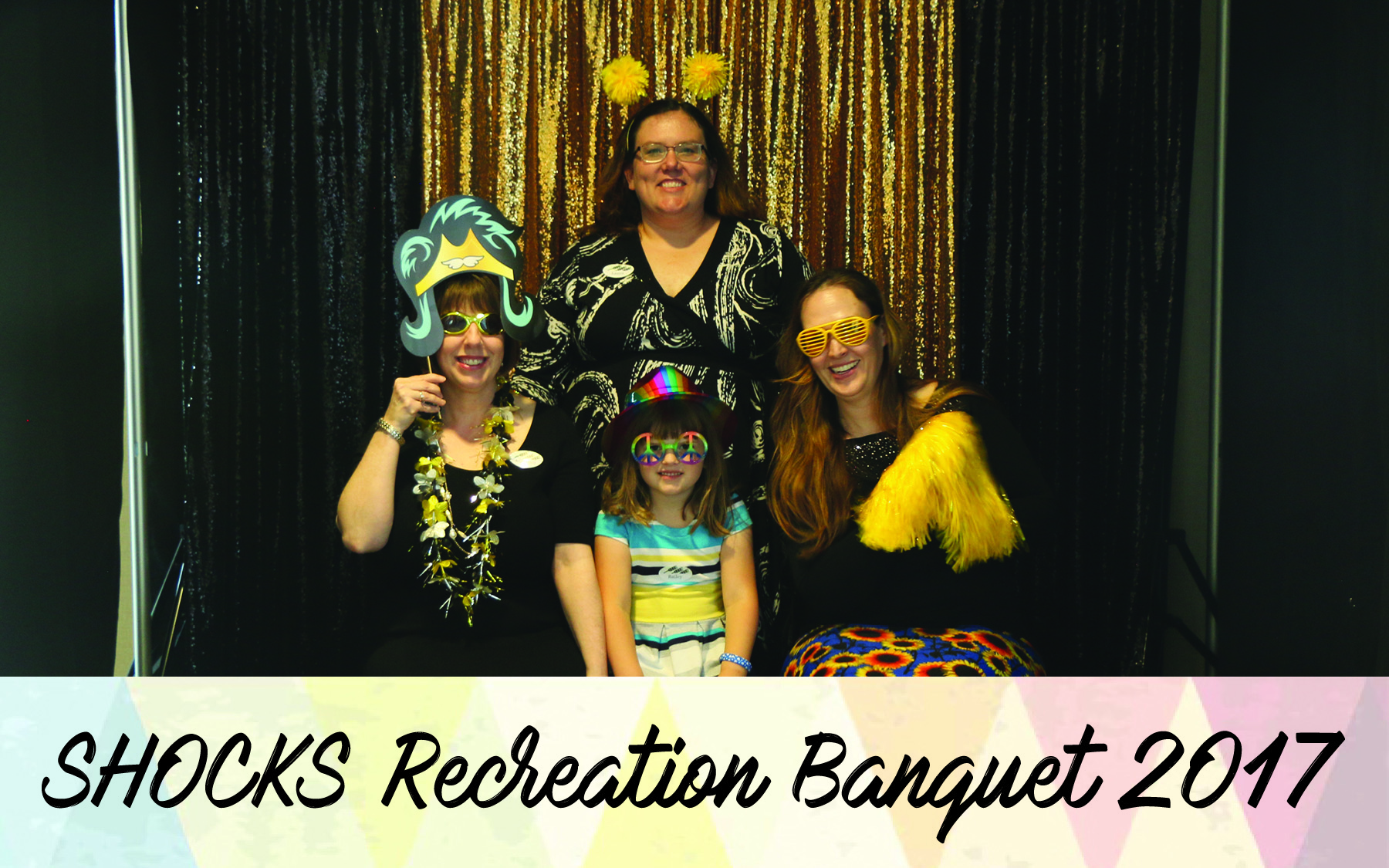 Three women and a girl at SHOCKS Recreation Banquet 2017