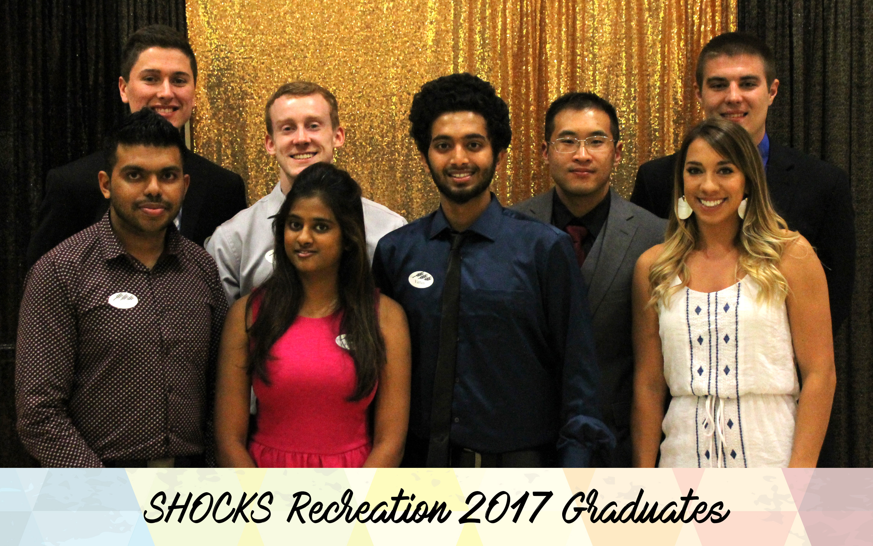Six men and two women at SHOCKS Recreation Banquet 2017