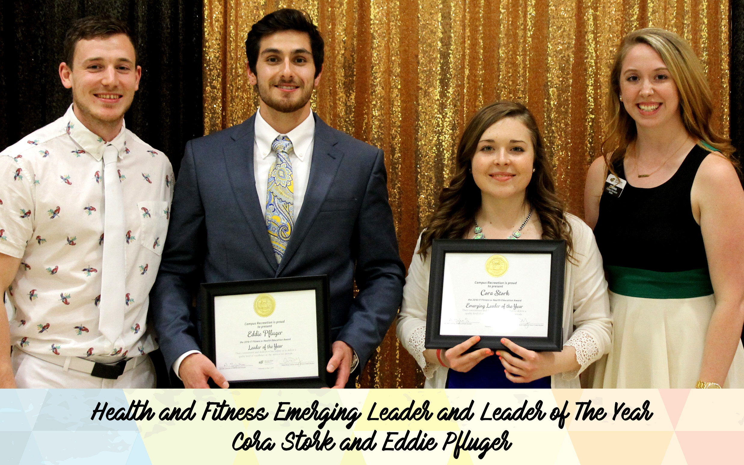 Health and Fitness Emerging Leader and Leader of the Year Cora Stork and Eddie Pfluger
