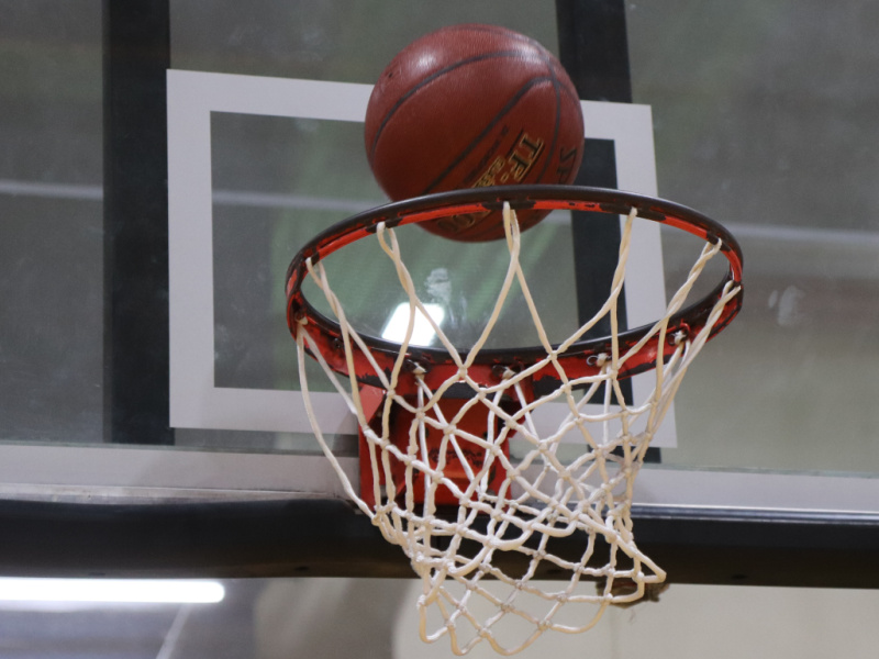 Basketball and hoop