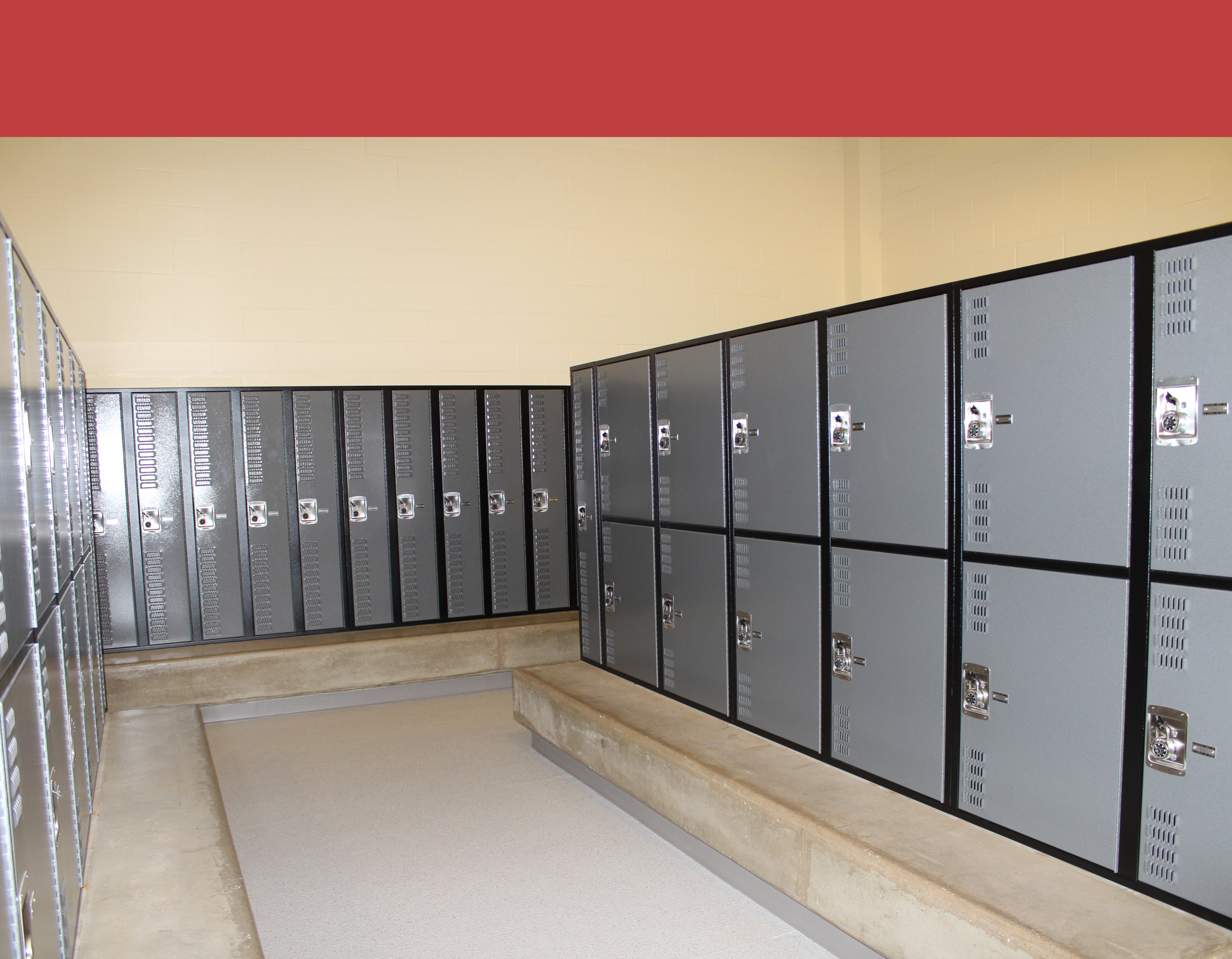 View of lockers in locker room