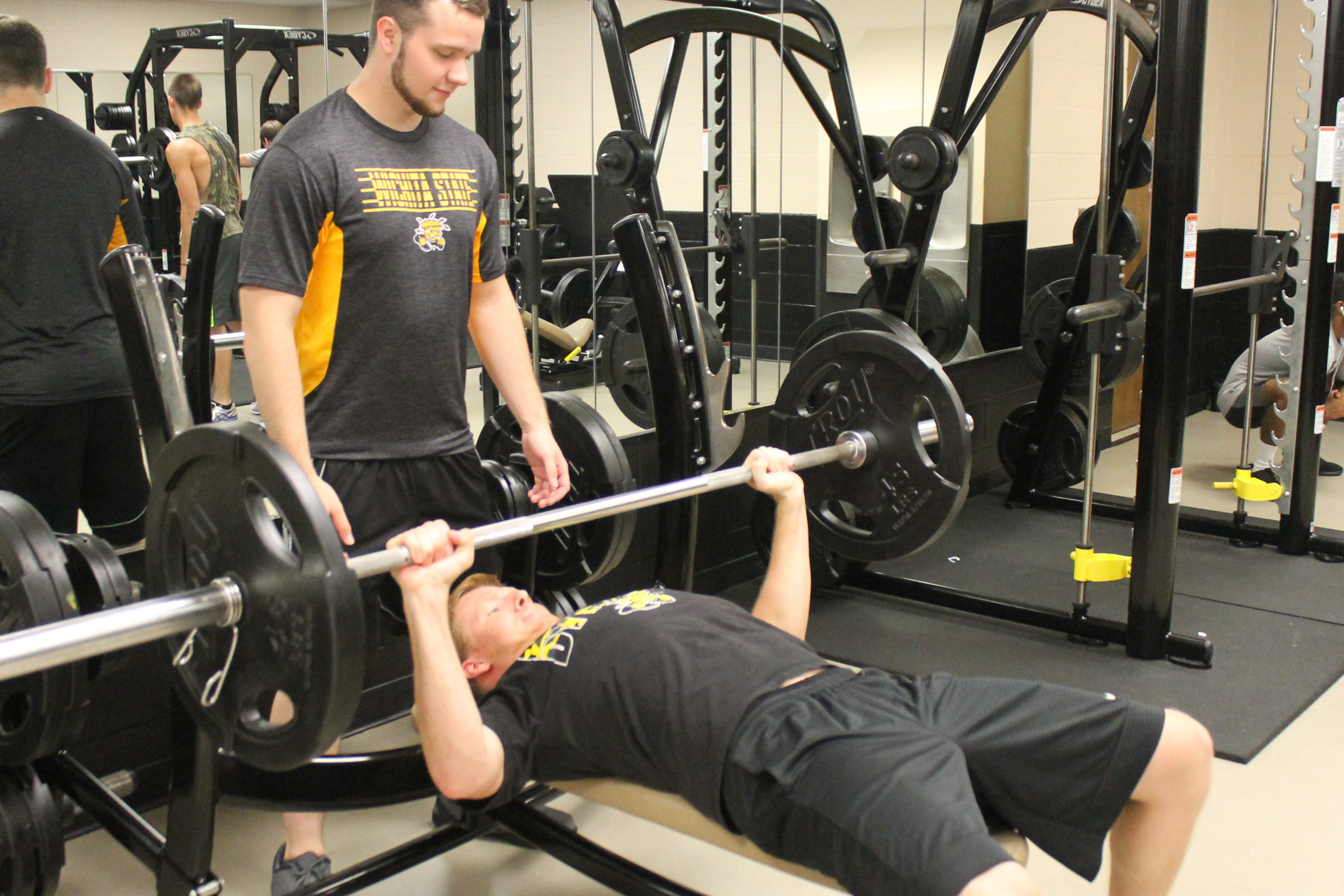 two Wichita State University Students powerlifting