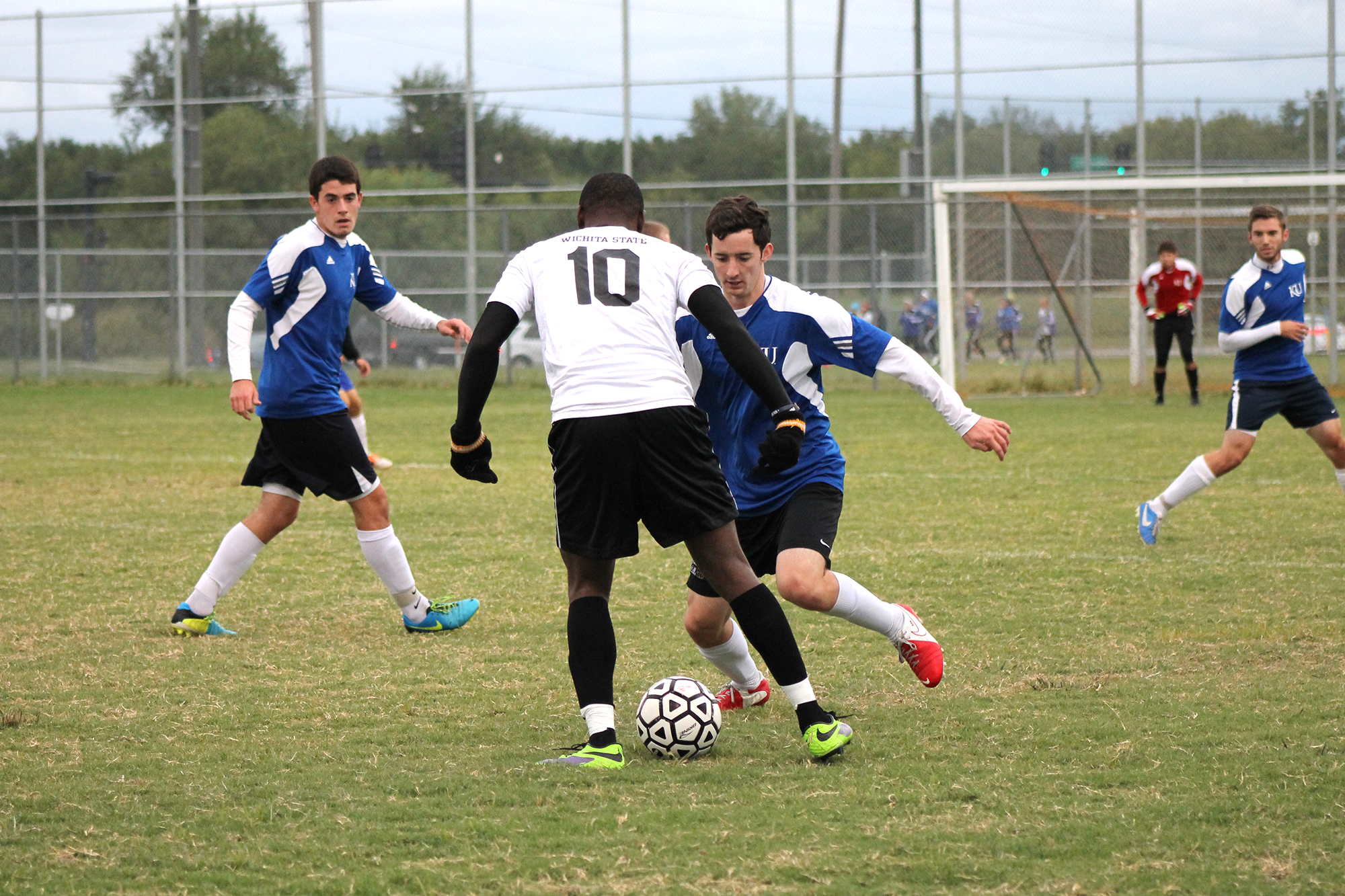 playing soccer
