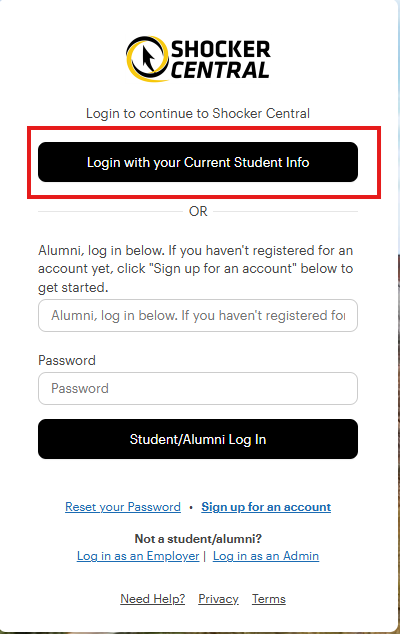 Shocker Central 01 Login in info