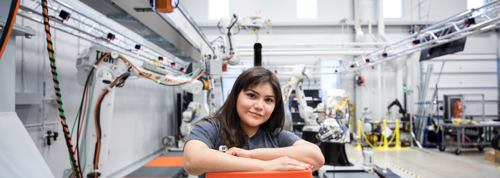 Student in an applied learning lab expereince.