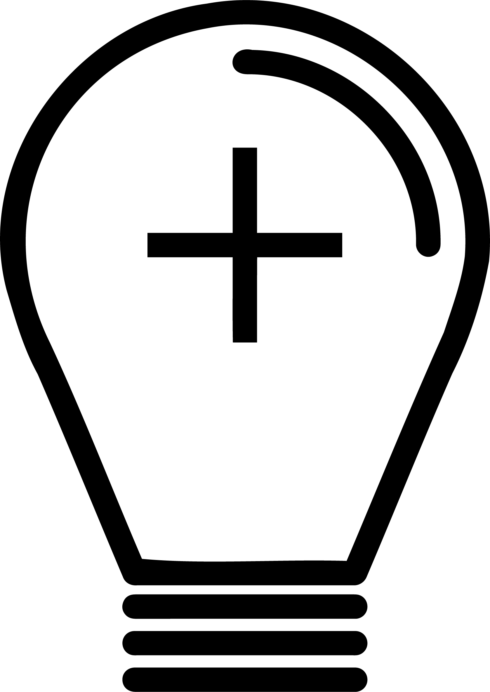 lightbulb icon with plus symbol in the middle