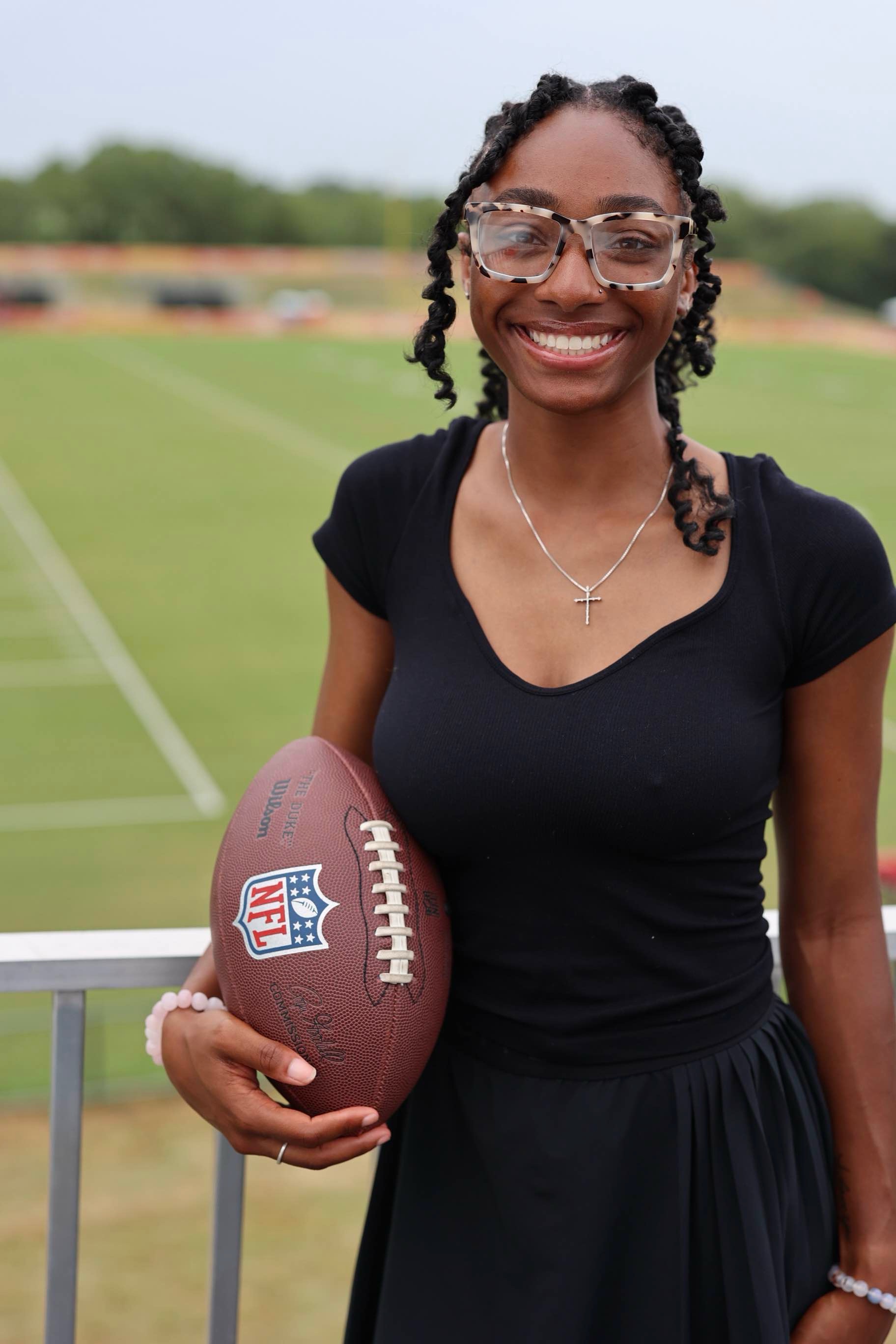 Ja'Nae McKelvy with football