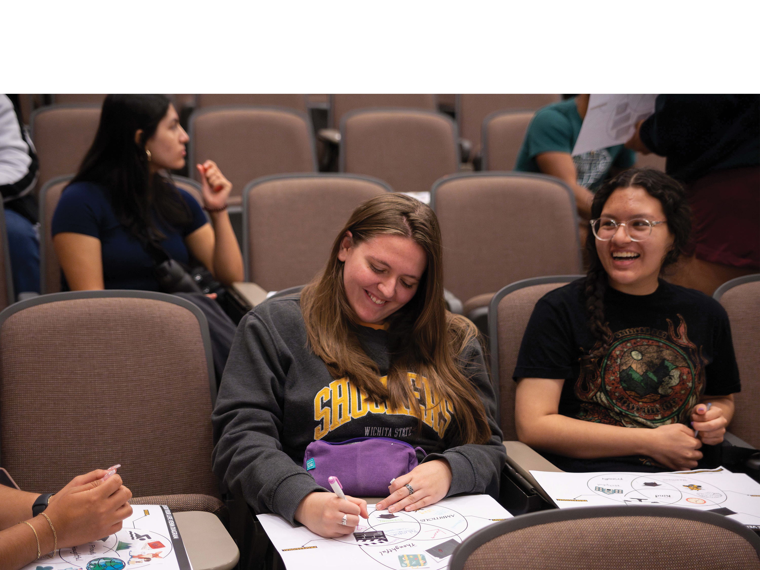 Image of students work on a project during a SCA Design Your Life workshop.