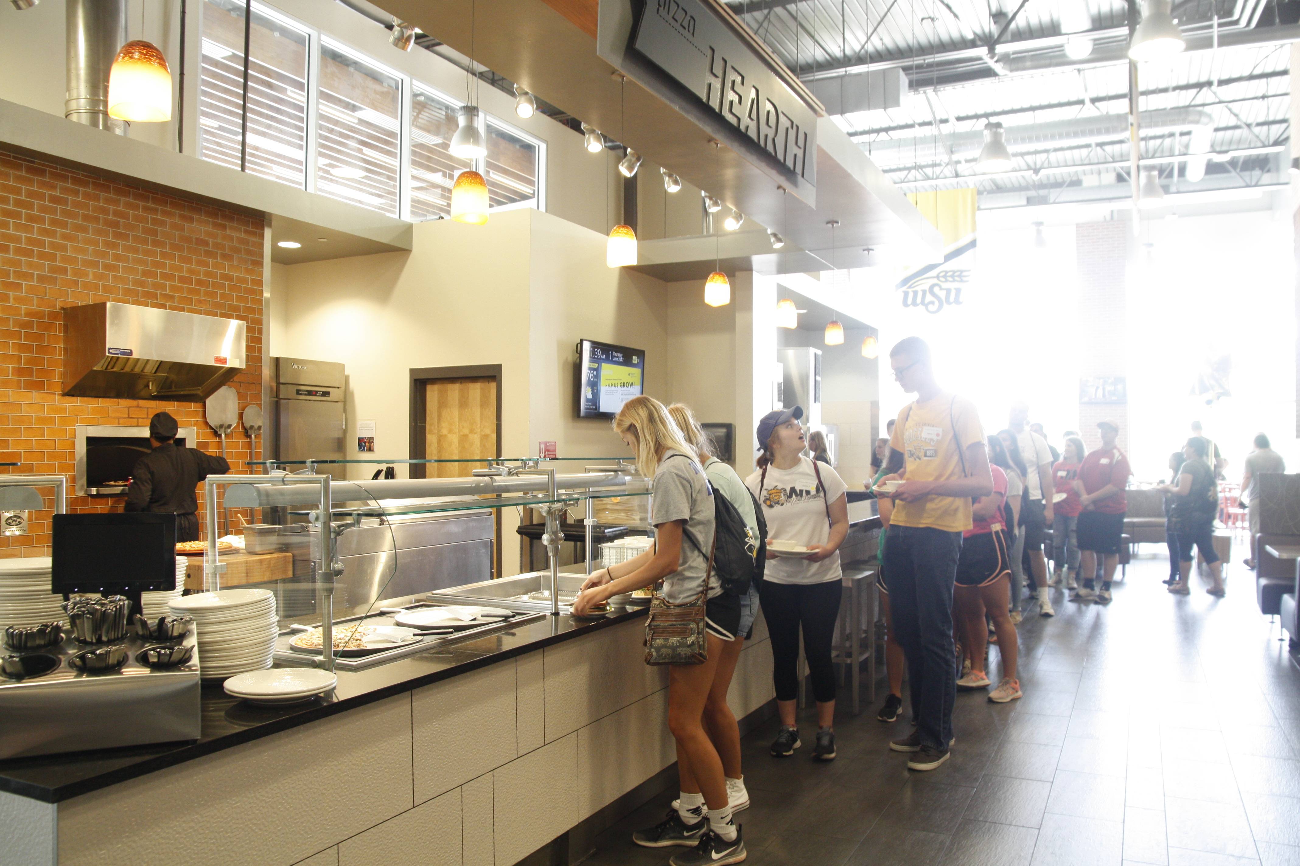 Students eating in Dining hall