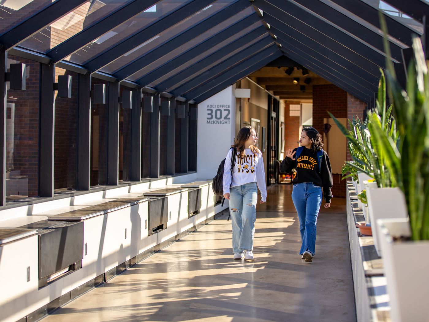 students walking
