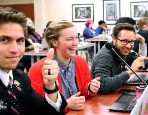 Students at Senate Meeting