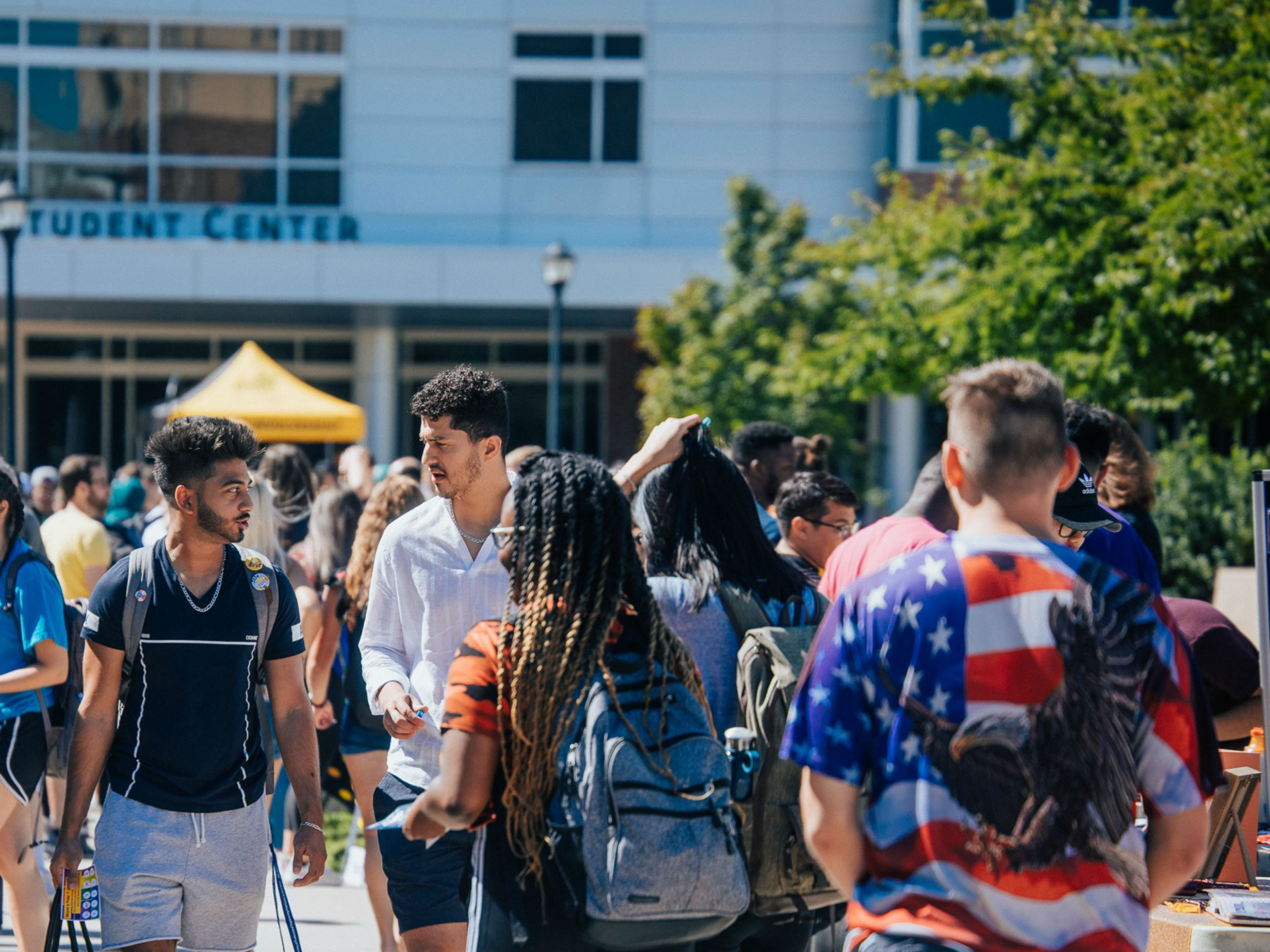 students walking