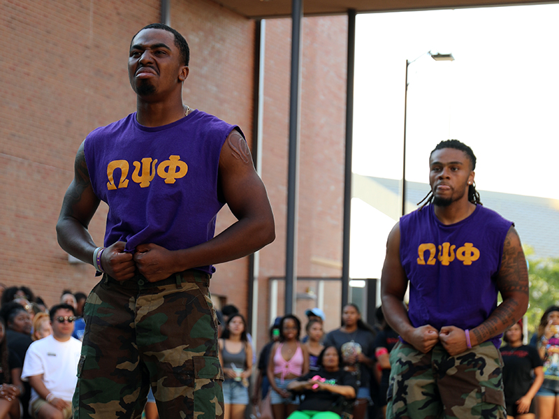 Two members performing at WSU's Yard Show.