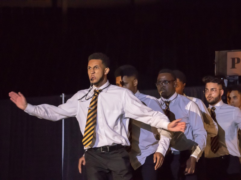 Alpha Phi Alpha performing at Step Show