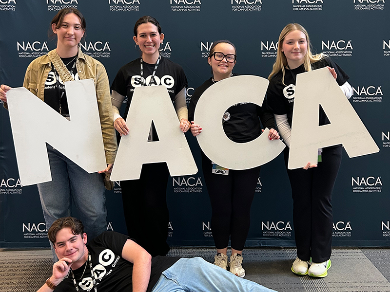 Wichita State Student Activities Council leaders pause for a photo at NACA Live in Columbus, Ohio, Feb. 13–16.